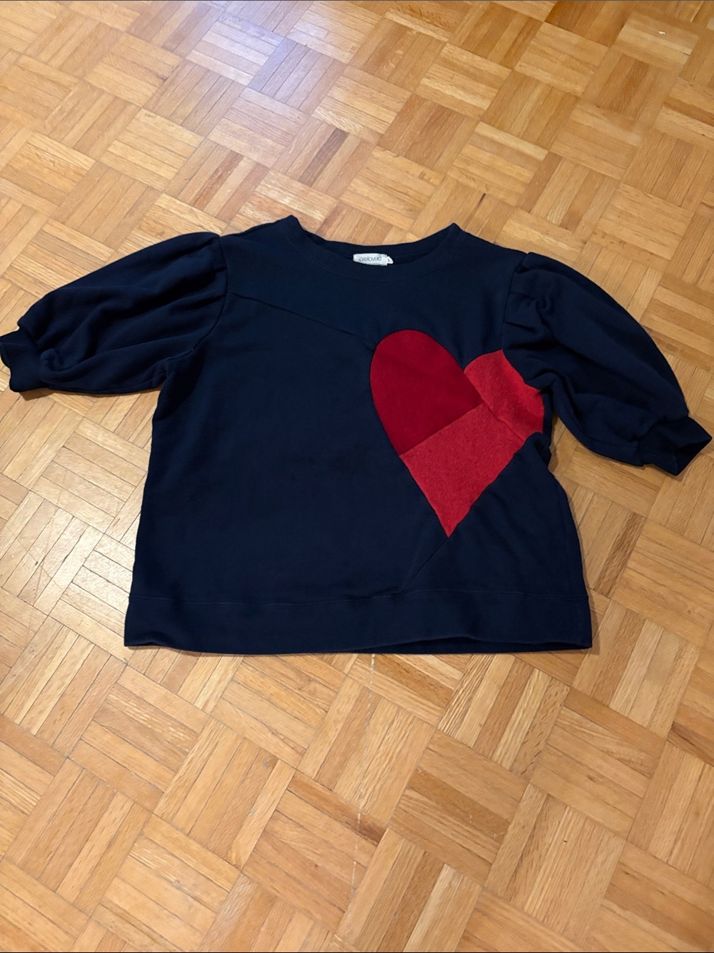 Preloved. Top  with Red Heart Accent NWOT